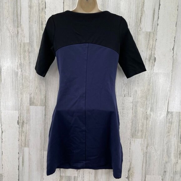 Betabrand Dress Womens Small Blue Black Colorblock‎ Zip Pockets Rayon Nylon - Picture 4 of 8